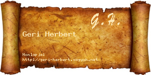 Geri Herbert névjegykártya